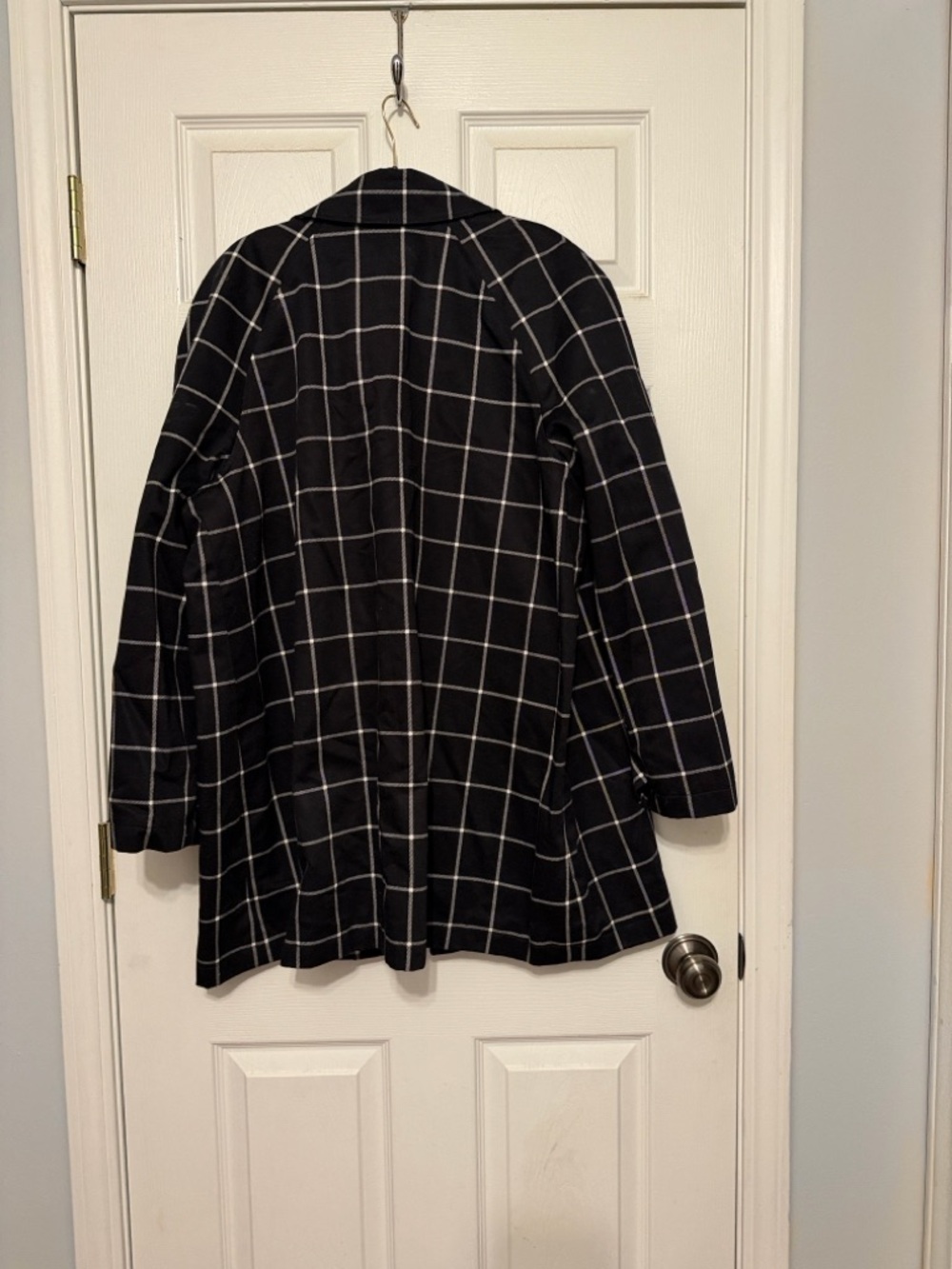 Lauren Ralph Lauren Black Windowpane Check Trench Coat - Picture 3 of 3